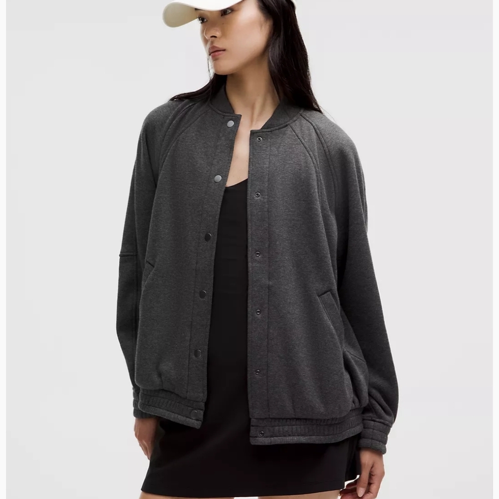 Lululemon Athletica BLACK Varsity Overside Jacket *Plush Minimalist Design